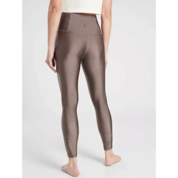 Athleta Elation Shine Tight High Rise Full-Length 7/8 Leggings Coffee House Sz S - Picture 1 of 8